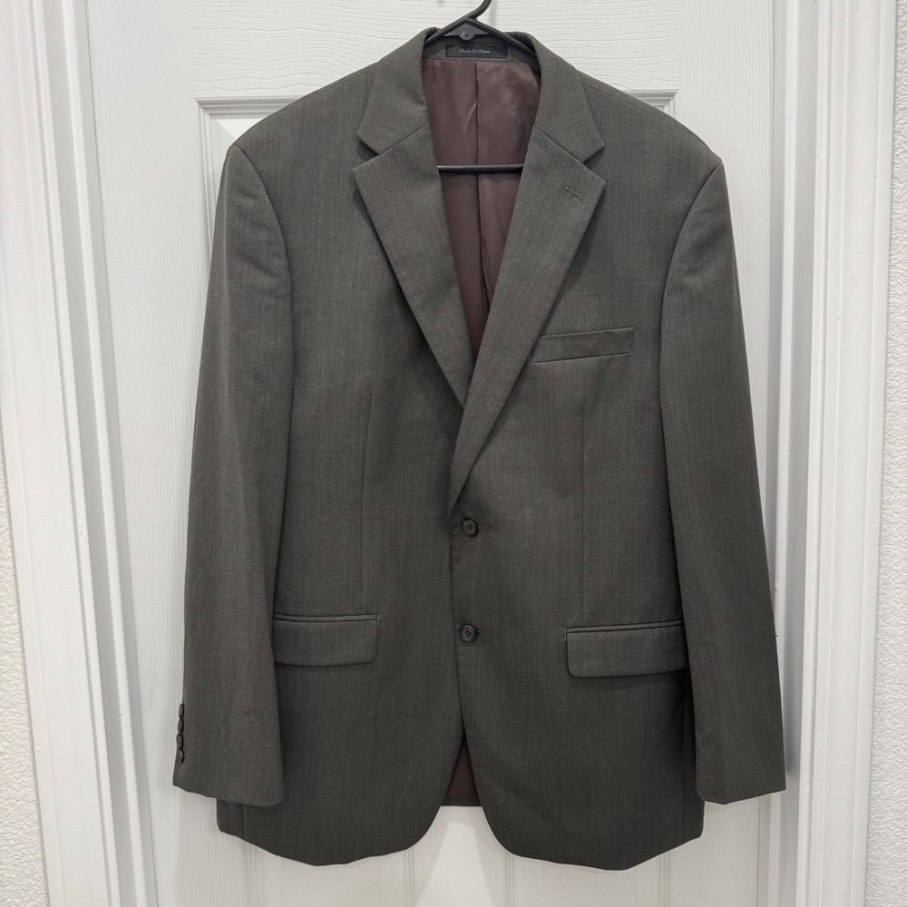 Y2K Lauren Ralph Lauren Wool Blazer Sport Coat Jacket Gray Brown Professor 43R